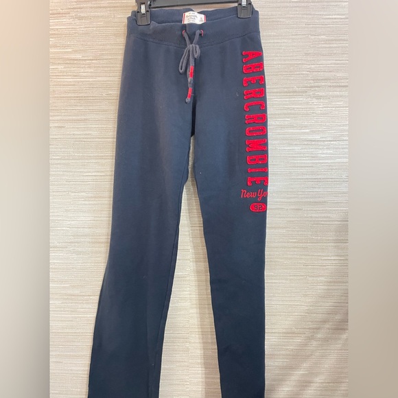 Abercrombie & Fitch Dark Blue Joggers with Red Logo - Picture 1 of 6
